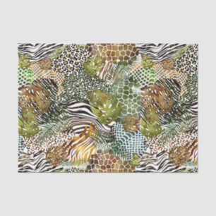 Colourful jungle animal abstract tissue paper