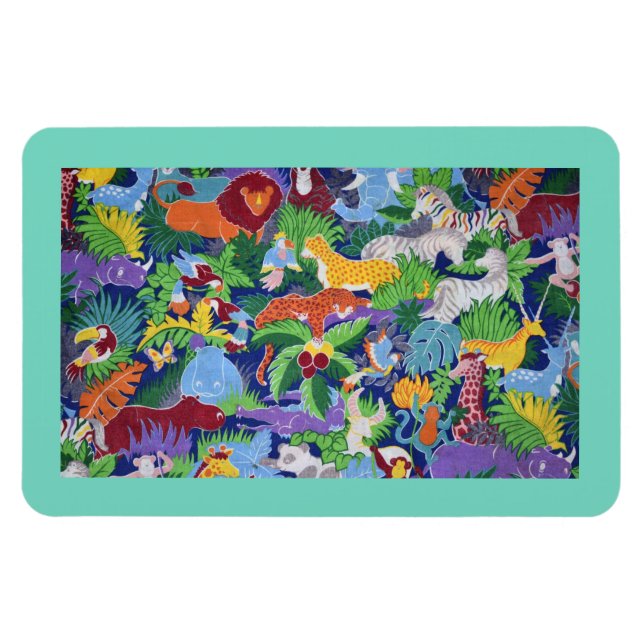 Colourful Jungle Animals Magnet (Horizontal)