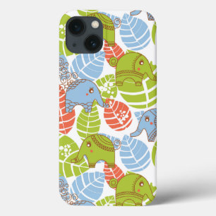 Colourful Jungle Elephants iPhone 13 Case
