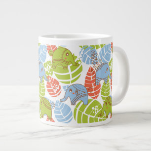 Colourful Jungle Elephants Large Coffee Mug