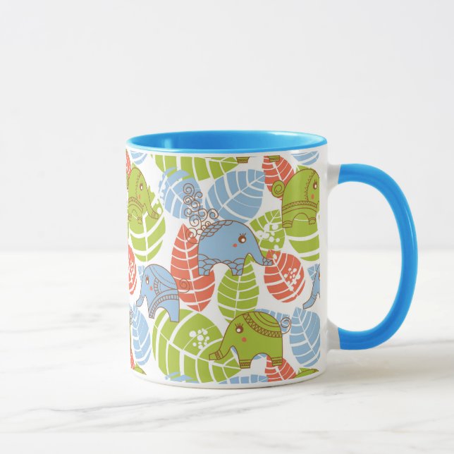 Colourful Jungle Elephants Mug (Right)