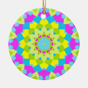 Colourful Kaleidoscope 012 Ceramic Ornament