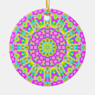 Colourful Kaleidoscope 01 Ceramic Ornament