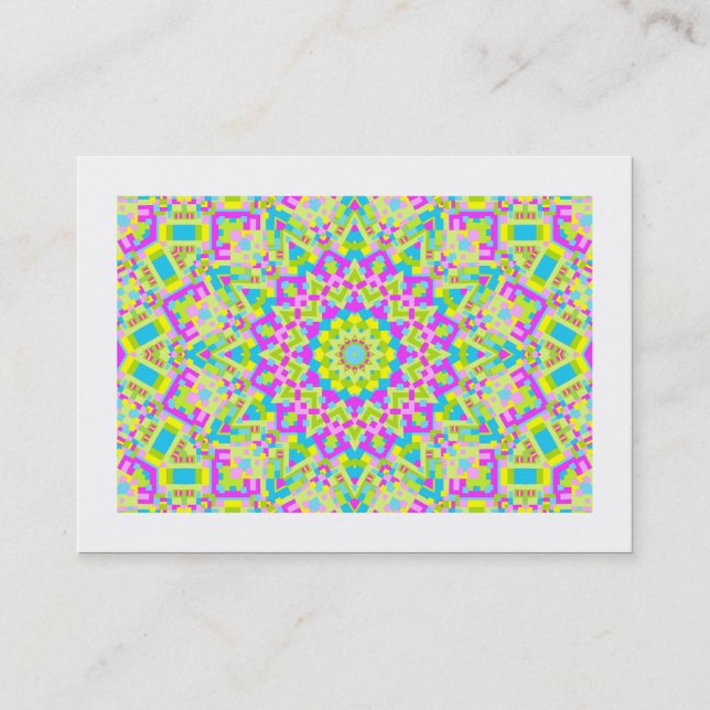 Colourful Kaleidoscope 02 (bordered) Business Card (Front)