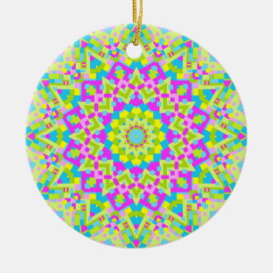 Colourful Kaleidoscope 02 Ceramic Ornament