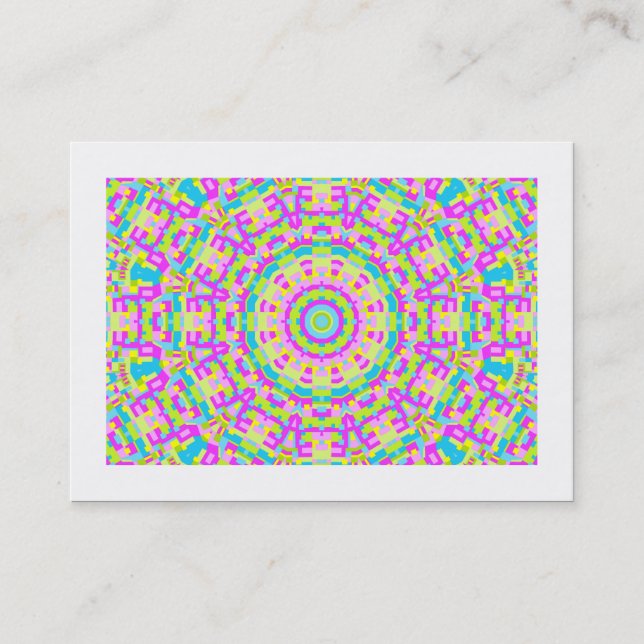 Colourful Kaleidoscope 03 (bordered) Business Card (Front)