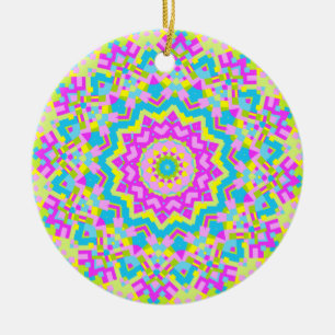 Colourful Kaleidoscope 04 Ceramic Ornament