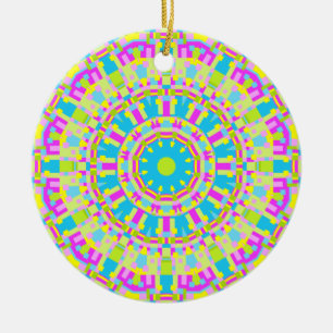 Colourful Kaleidoscope 06 Ceramic Ornament