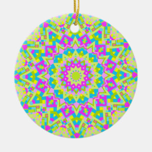 Colourful Kaleidoscope 07 Ceramic Ornament