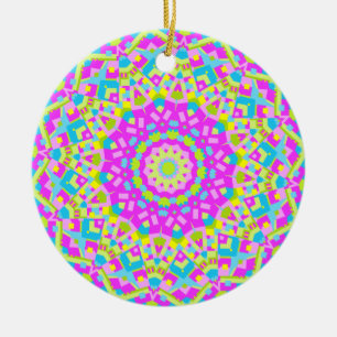 Colourful Kaleidoscope 08 Ceramic Ornament