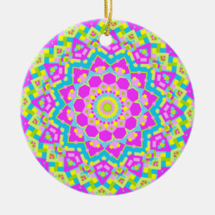 Colourful Kaleidoscope 09 Ceramic Ornament