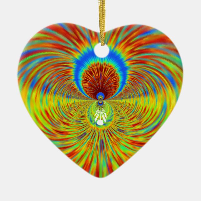 Colourful Kaleidoscope Art Print Ceramic Ornament (Front)