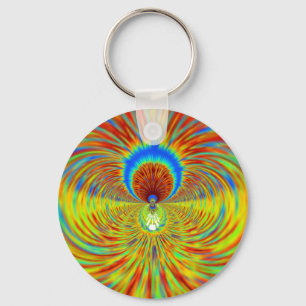 Colourful Kaleidoscope Art Print Keychain
