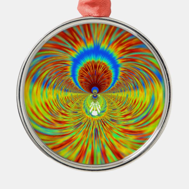 Colourful Kaleidoscope Art Print Metal Ornament (Front)