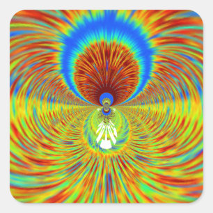 Colourful Kaleidoscope Art Print Square Sticker