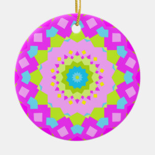 Colourful Kaleidoscope Ceramic Ornament