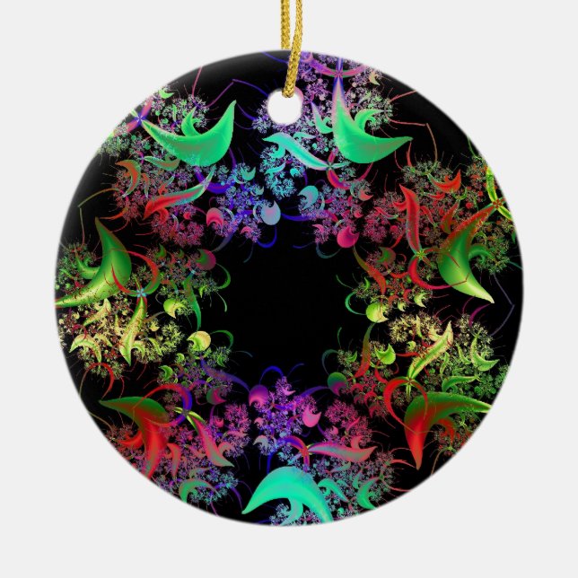 Colourful Kaleidoscope Design Fractal Art Gifts Ceramic Ornament (Front)