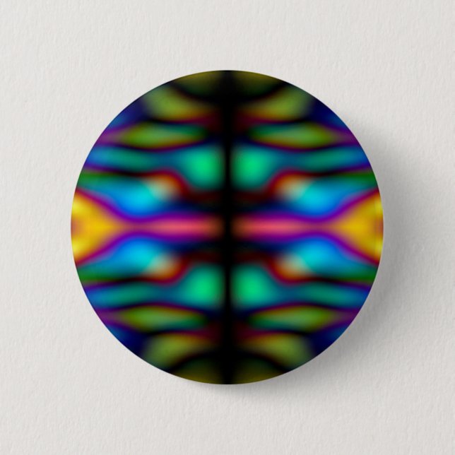 Colourful kaleidoscope pattern 2 inch round button (Front)