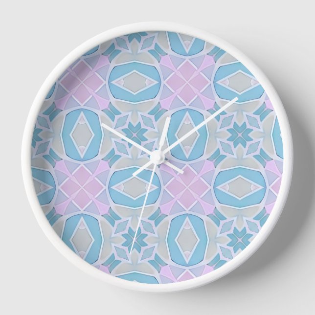 Colourful Kaleidoscope Pattern  Clock (Front)