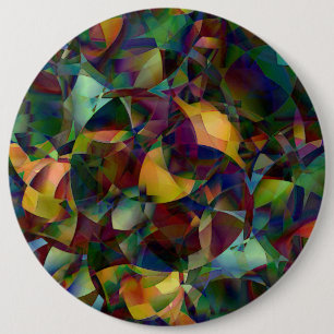 Colourful, Kaleidoscopic Abstract Art 6 Inch Round Button