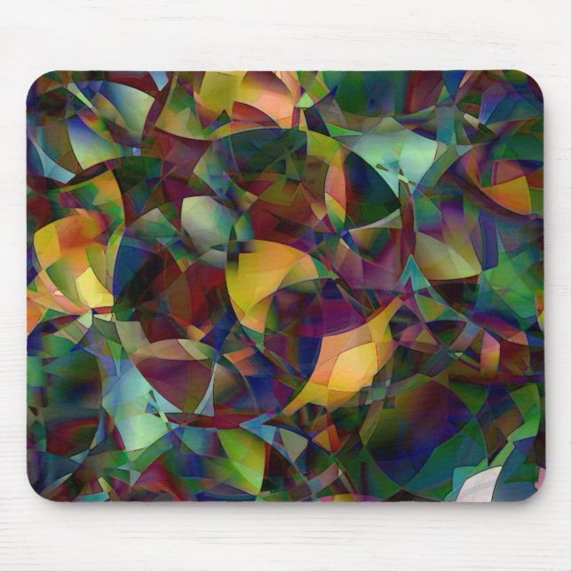 Colourful, Kaleidoscopic Abstract Art Mouse Pad (Front)