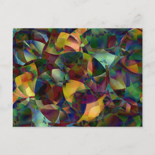 Colourful, Kaleidoscopic Abstract Art Postcard
