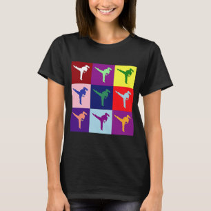 Colourful Karate Girl Mothers day and grandma T-Shirt