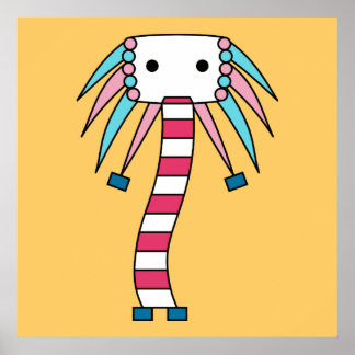Colourful kawaii cute cartoon character posters
