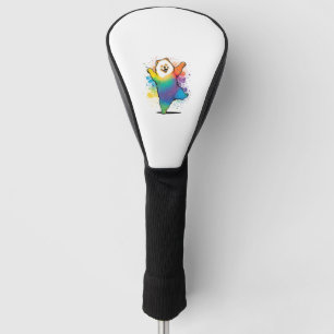 Colourful Kawaii Dancing Chow Chow  Golf Head Cover