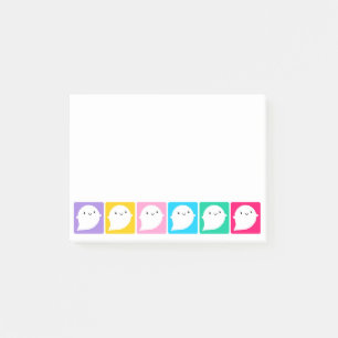 Colourful Kawaii Little Ghosts Post-it Notes