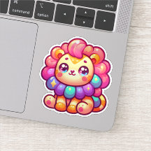 Colourful Kawaii Rainbow Lion with Sparkly Mane