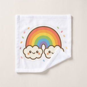 Colourful Kawaii Rainbow Pride Wash Cloth