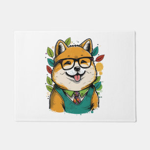 Colourful Kawaii Shiba Inu Hipster Doormat