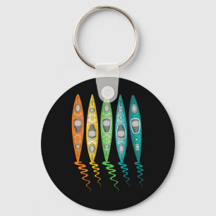 Colourful Kayak Boat Outdoor River Travel Kayaking Keychain