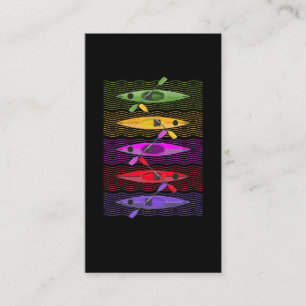 Colourful Kayak Paddling Adventures Kayaking Business Card
