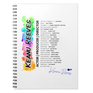 Colourful Keanu w/ Title & Movie Characters Notebook