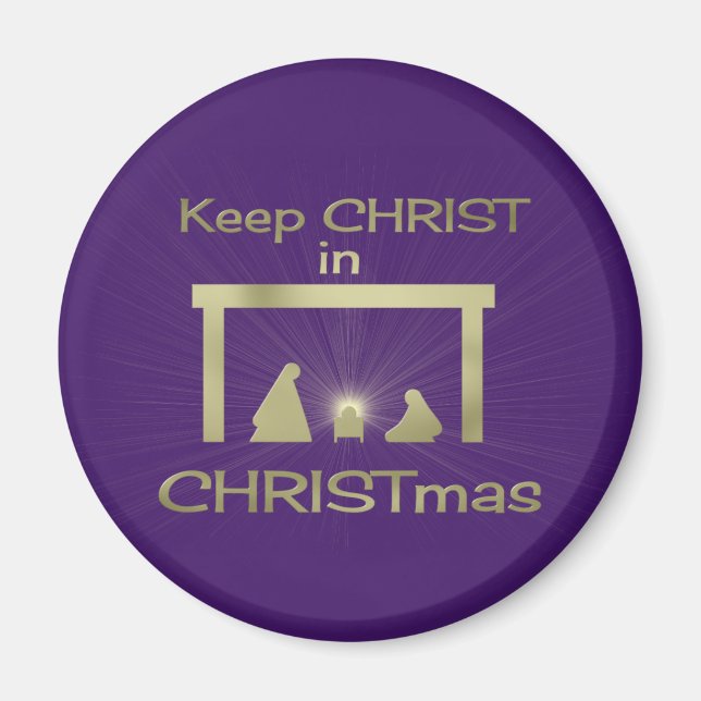 Colourful Keep Christ In Christmas Magnets (Front)