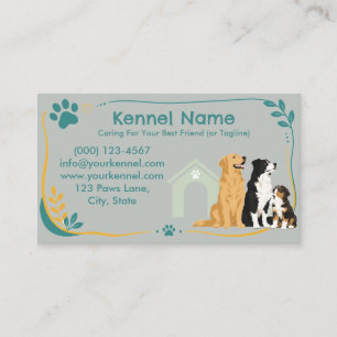 Colourful Kennel Customizable Business Card