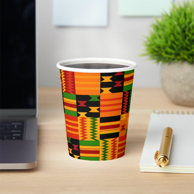 Colourful Kente Ankara Paper Cups (Insitu)