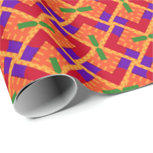 Colourful Kente Ethnic Pattern Wrapping Paper