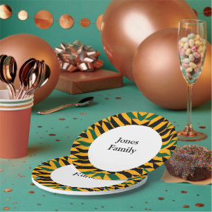 Colourful Kente Family Reunion Paper Plate