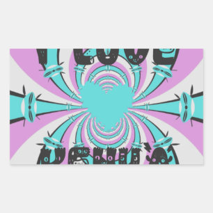 Colourful Kenya Love: Purple Cyan White Funny Sticker