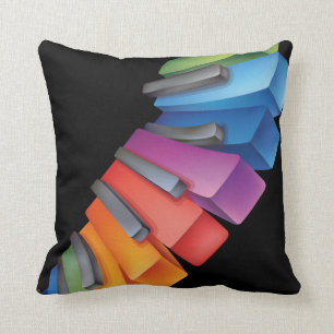 Colourful Keyboard Cool Music Throw Pillow