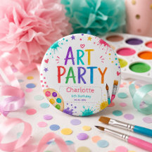 Colourful Kids Art Party 6th Birthday Painting