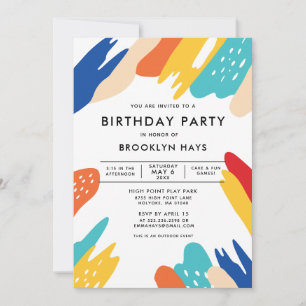 Colourful Kids Birthday Party Invitation