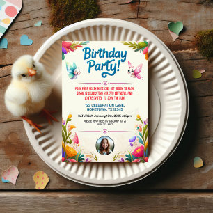 Colourful Kids Birthday Party Invitation
