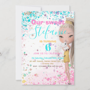 Colourful kids birthday party invitation