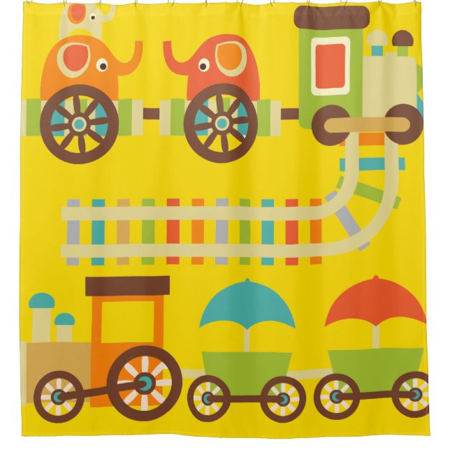 Colourful Kids Circus Trains With Elephants (Front)