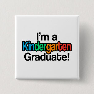 Colourful Kids Graduation Kindergarten Graduate 2 Inch Square Button