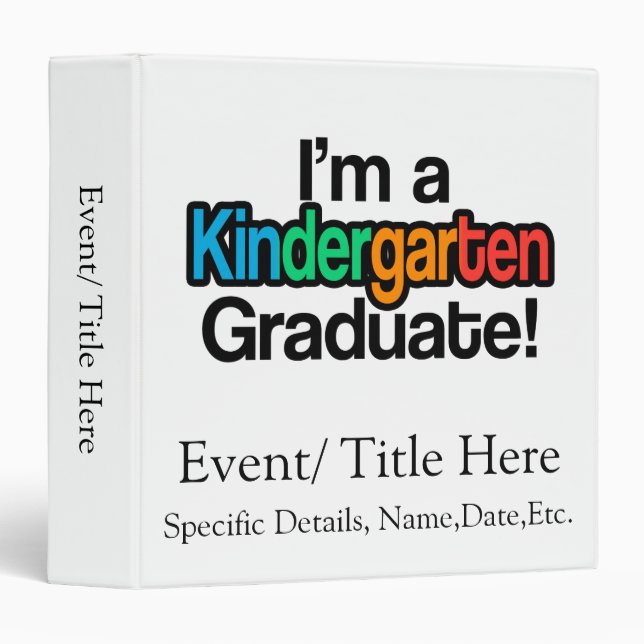 Colourful Kids Graduation Kindergarten Graduate Binder (Front/Spine)